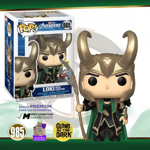Funko Pop Marvel: Avengers Marvel - Loki con Cetro Glow #985