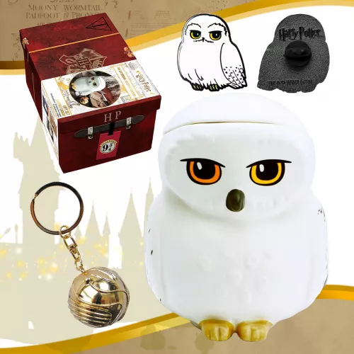 AbyStyle Harry Potter: Taza 3D Hedwig Llavero Snitch Pin Hedwig