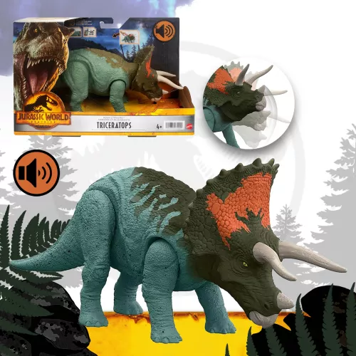 Jurassic World Roar Strikers Triceratops Naranja