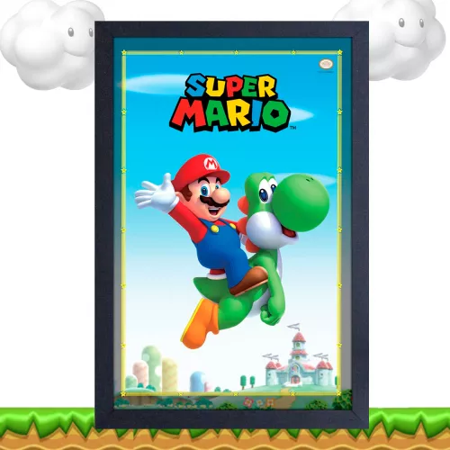 Cuadro con marco Super Mario Bros Yoshi Art Print