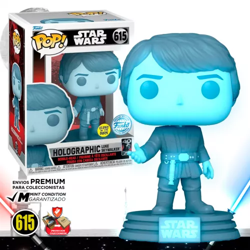 Funko Pop Star Wars Luke Holografico Glow #615 Return Of Jedi