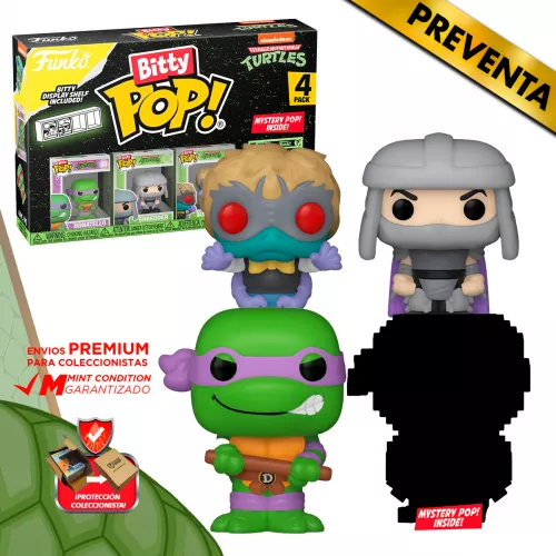PREVENTA: Funko Pop Bitty: TMNT Tortugas Ninja - Donatello 4 Pack