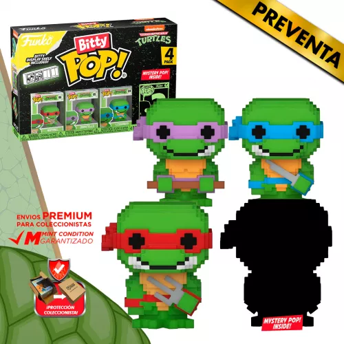 PREVENTA: Funko Pop Bitty: TMNT Tortugas Ninja - 8Bit 4 Pack