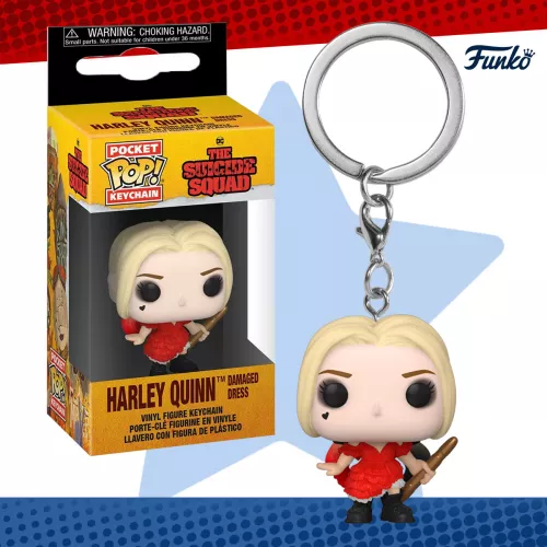 Funko Pop Keychain Harley Quinn Damaged Dress The Suicide Squad