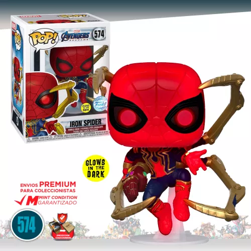 Funko Pop Iron Spider con Guantelete  #574 Glow Avengers Endgame