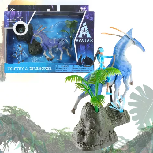 Avatar 1 Pandora Tsu Tey & Direhorse Med. Deluxe Figures