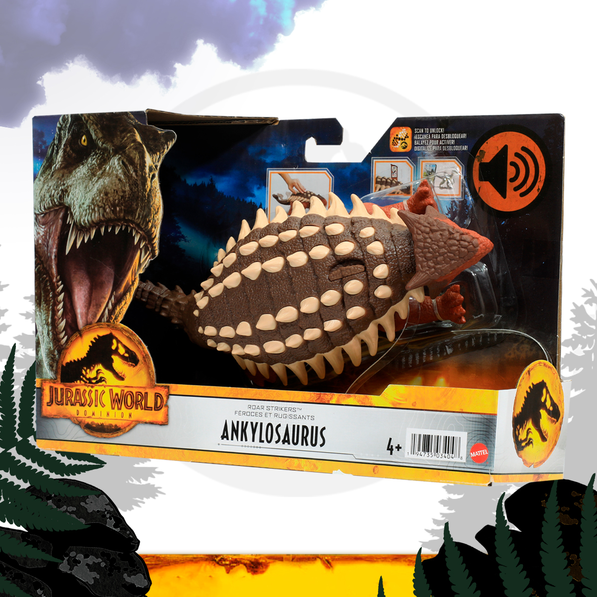 Figura Jurassic World Dominion Roar Strikers Ankylosaurus Cafe Mattel |  Mattel | Cracken Shop